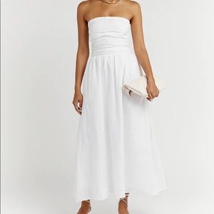 DISSH White Linen Midi Dress